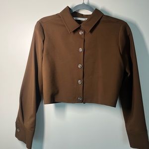 Zara | Brown Cropped Blazer | size: small